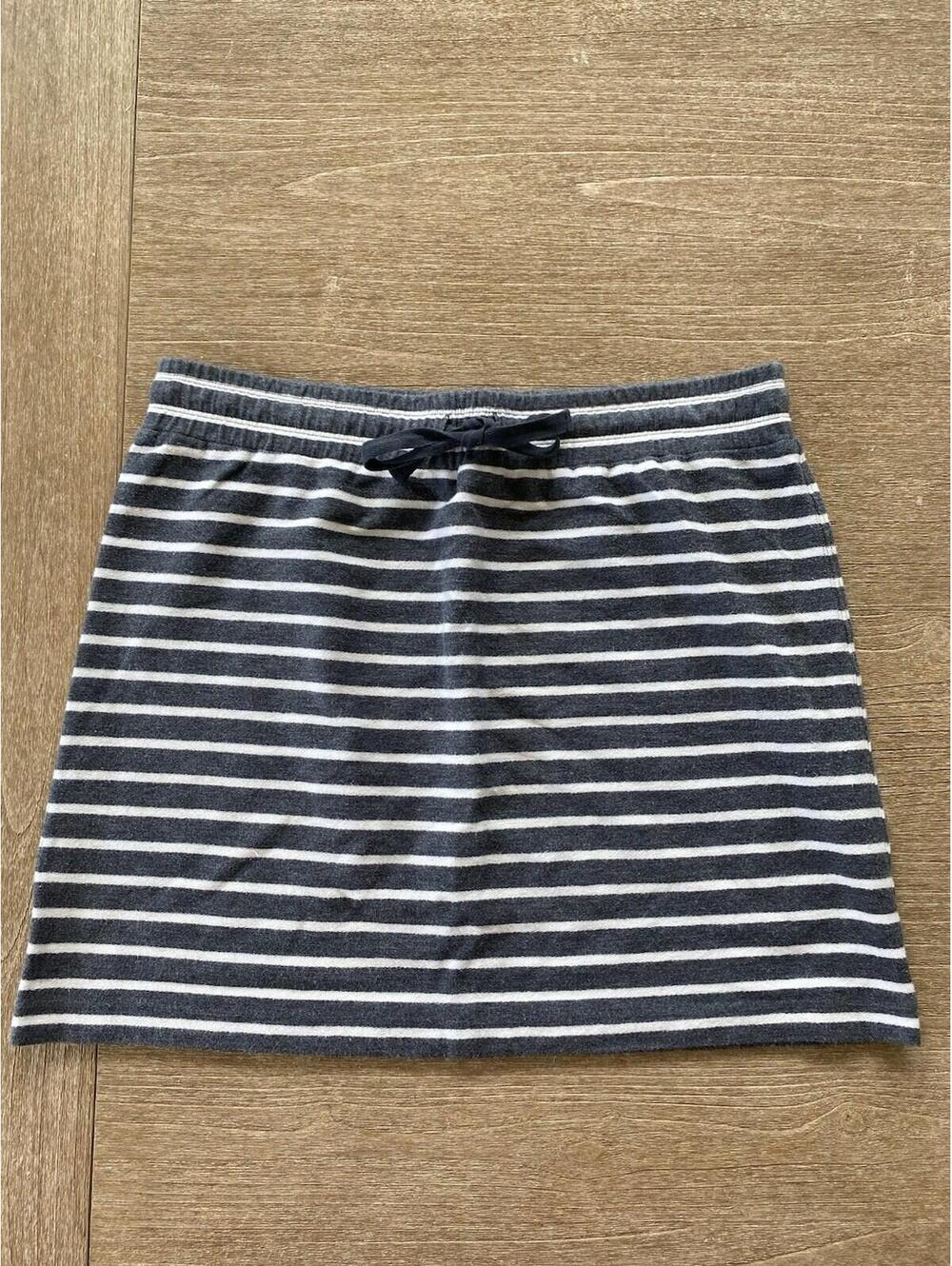 Loft Super Soft Pull On Elastic Waist Skirt Womens M Gray White minimalist